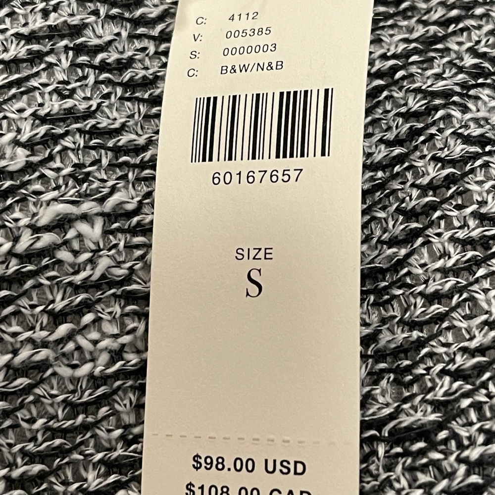 Anthropologie Maeve Bedford Black Herringbone Hooded Cardigan Sweater Size Small - Picture 11 of 11